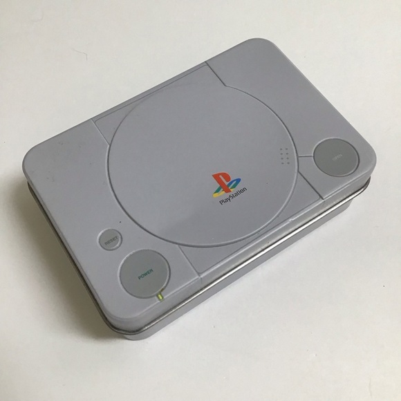 PlayStation Playing Cards Set of 54 Cards in Collectible Gray PS1 Look Tin EUC - Picture 1 of 6